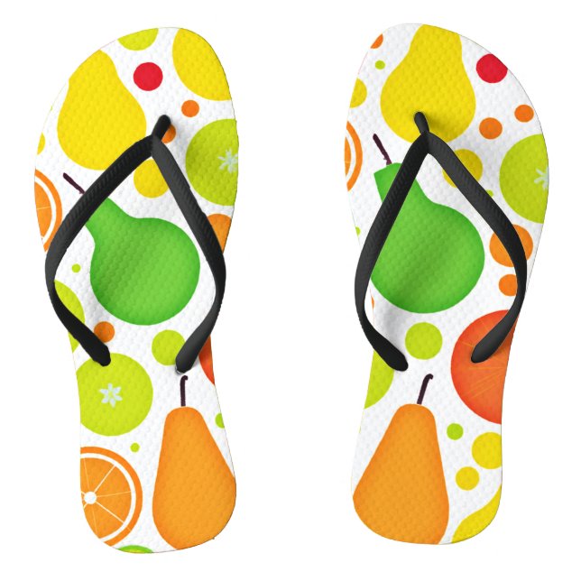 Colourful Fruitful Vibrance Pattern Art Flip Flops (Footbed)