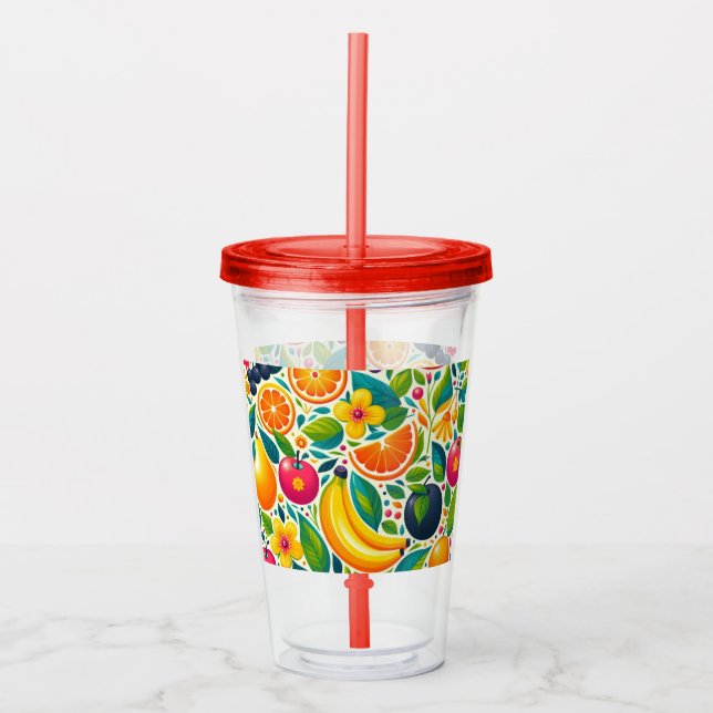 Colourful fruits  acrylic tumbler (Front)