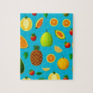 Colourful Fruits and Green Leaves Jigsaw Puzzle