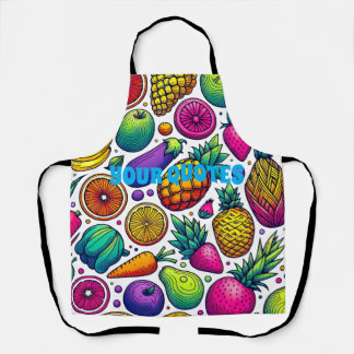 Colourful Fruits and Vegetables Pattern  Apron