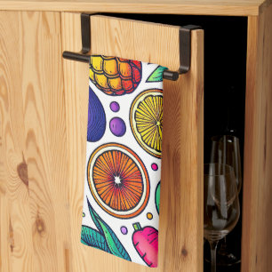 Colourful Fruits and Vegetables Pattern Kitchen Towel