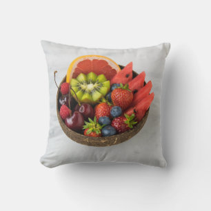 Colourful Fruits And Vegetables Throw Pillow