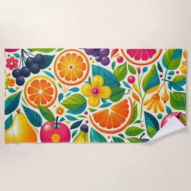 Colourful fruits  beach towel (Front)