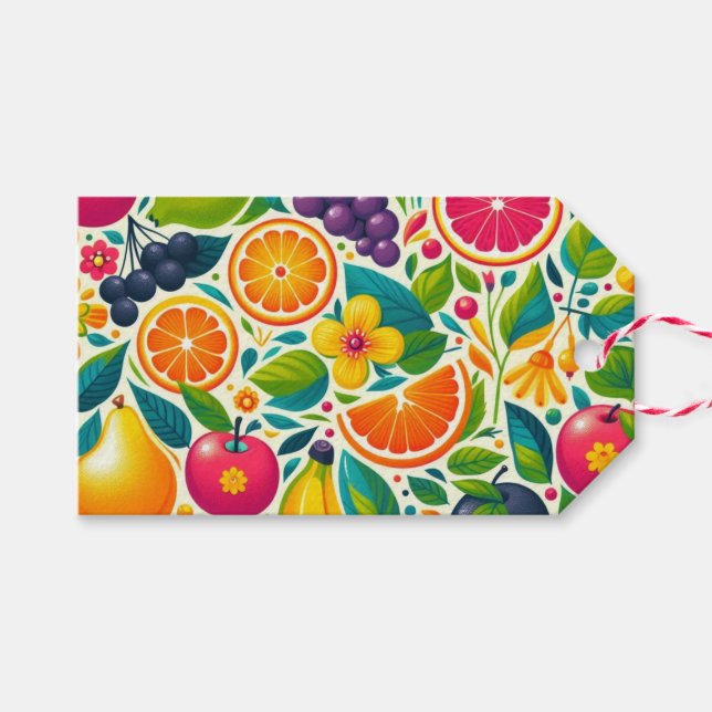 Colourful fruits  gift tags (Front (Horizontal))