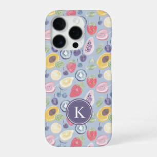 Colourful Fruits Monogram Spring Pattern iPhone 16 Pro Case