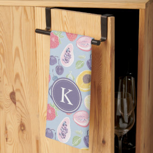 Colourful Fruits Monogram Spring Pattern Kitchen Towel