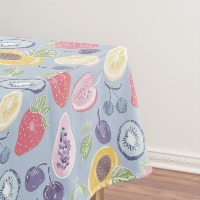 Colourful  Fruits  Monogram Spring Pattern Tablecloth (In Situ)