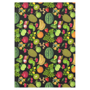 Colourful Fruits Pattern 01.b Black BG Tablecloth