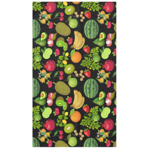 Colourful Fruits Pattern 01.b Black BG Tablecloth