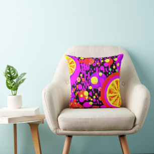 Colourful Fruits Pattern Throw Pillow