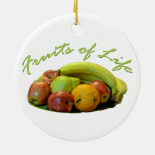 Colourful fruits tray, Orange, apple, pear, Ceramic Ornament
