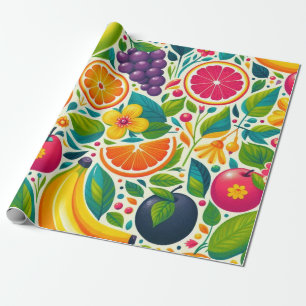 Colourful fruits wrapping paper