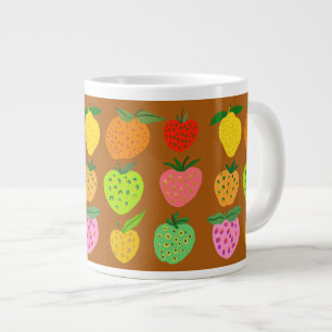 Colourful fruity pattern giant coffee mug