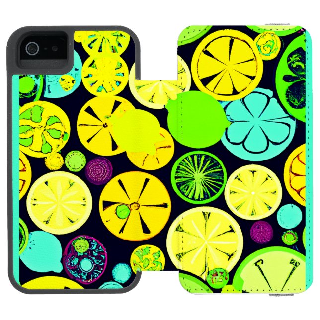 Colourful Fruity Vibrance Pattern Incipio iPhone Wallet Case (Folio Open)