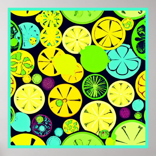 Colourful Fruity Vibrance Pattern Poster (Front)
