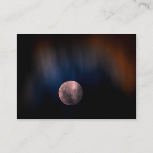 Colourful Full Lunar Moon Rainbow Sky Business Card (Front)