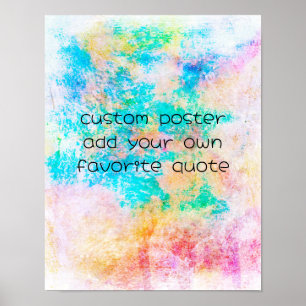 colourful fun add text turquoise art bold custom poster