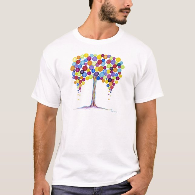 Colourful Fun Balloon Tree T-Shirt (Front)