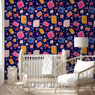 Colourful Fun Blocks Kids Pattern Nursery Room Wallpaper