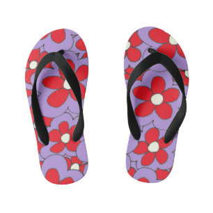 Colourful Fun Bright Flower Design Kid's Flip Flops