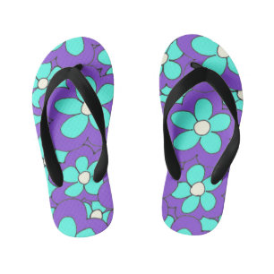 Colourful Fun Bright Flower Design Kid's Flip Flops