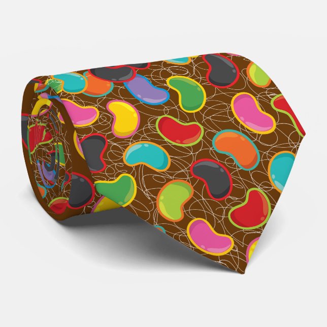 Colourful Fun Candy Groovy Retro Jellybeans Pop Tie (Rolled)