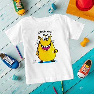 Colourful Fun Cartoon Capybara – Customizable Tag Baby T-Shirt