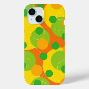 Colourful Fun Circles Polka Dots Citrus Lime Groov iPhone 15 Case
