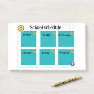 Colourful fun Class schedule Post-it Notes