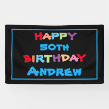 Colourful Fun Custom Year Name Date Happy Birthday