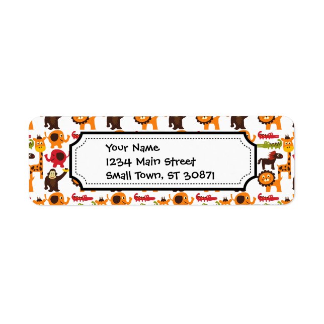 Colourful Fun Cute Jungle Village Safari Zoo Anima (Front)