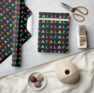Colourful Fun FA LA LA Holiday Season Text Wrapping Paper