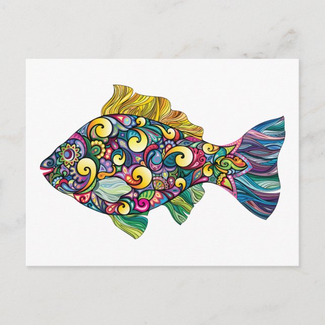 Colourful fun fish postcard (Front)