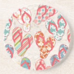 Colourful & fun flip flop summer fun! coaster<br><div class="desc">Summertime means flip-flops! This design screams summer with a variety of vivid,  colourful designs. Show off your flip-floppin love with this one of a kind design!</div>