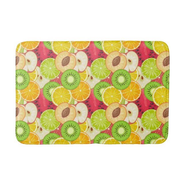 Colourful Fun Fruit Pattern Bath Mat (Front)