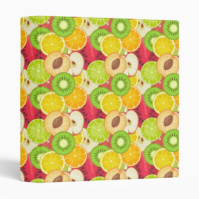 Colourful Fun Fruit Pattern Binder (Front/Spine)