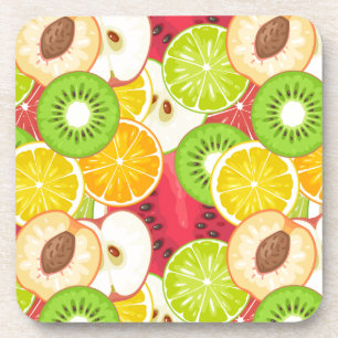 Colourful Fun Fruit Pattern Coaster