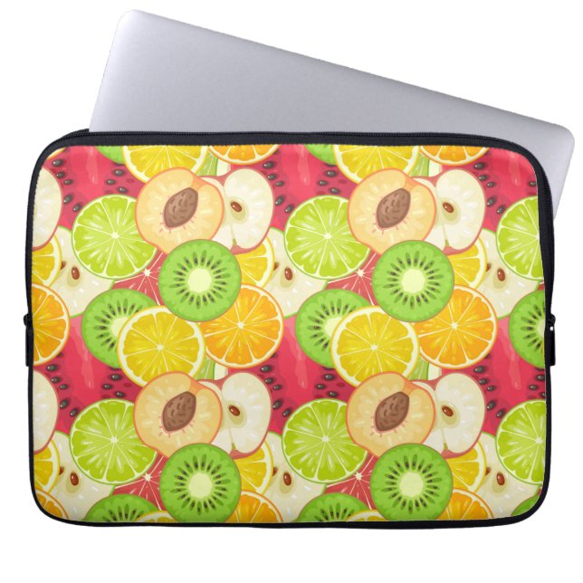 Colourful Fun Fruit Pattern Laptop Sleeve (Front)
