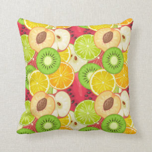 Colourful Fun Fruit Pattern Throw Pillow