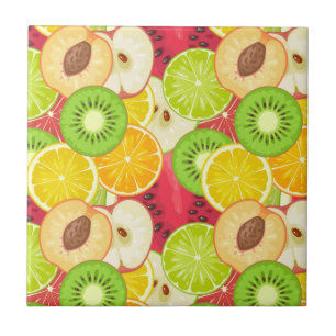 Colourful Fun Fruit Pattern Tile