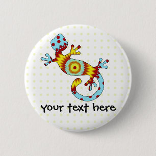 Colourful Fun Gecko Lizard 2 Inch Round Button