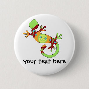 Colourful Fun Gecko Lizard 2 Inch Round Button