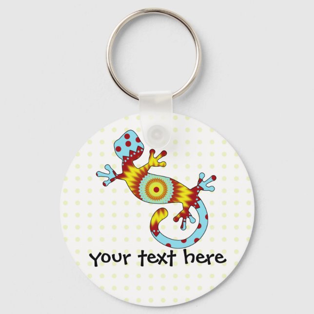 Colourful Fun Gecko Lizard Keychain (Front)
