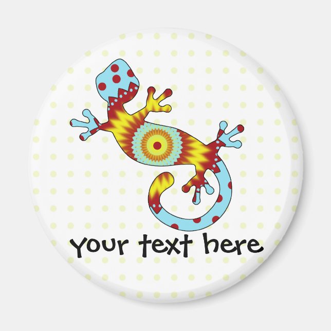 Colourful Fun Gecko Lizard Magnet (Front)