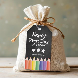 Colourful Fun Happy First Day of School Gift Tags