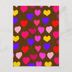 Colourful Fun Hearts for Valentines Holiday Postcard