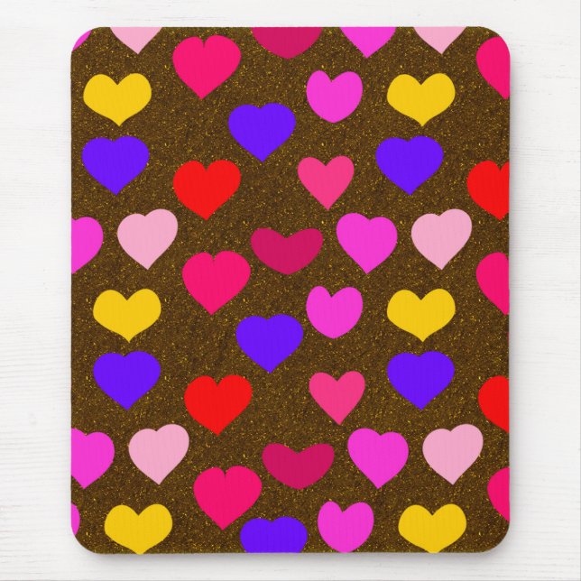 Colourful Fun Hearts for Valentines Mouse Pad (Front)