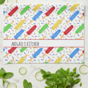 Colourful Fun Ice Pops and Sprinkles Summer Patter Kitchen Towel