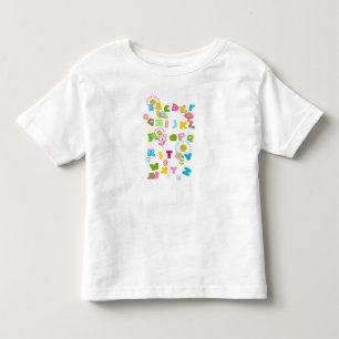 Colourful Fun Kids Cute Alphabet Toddler T-shirt