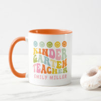 Colourful Fun Kindergarten Teacher Custom Name